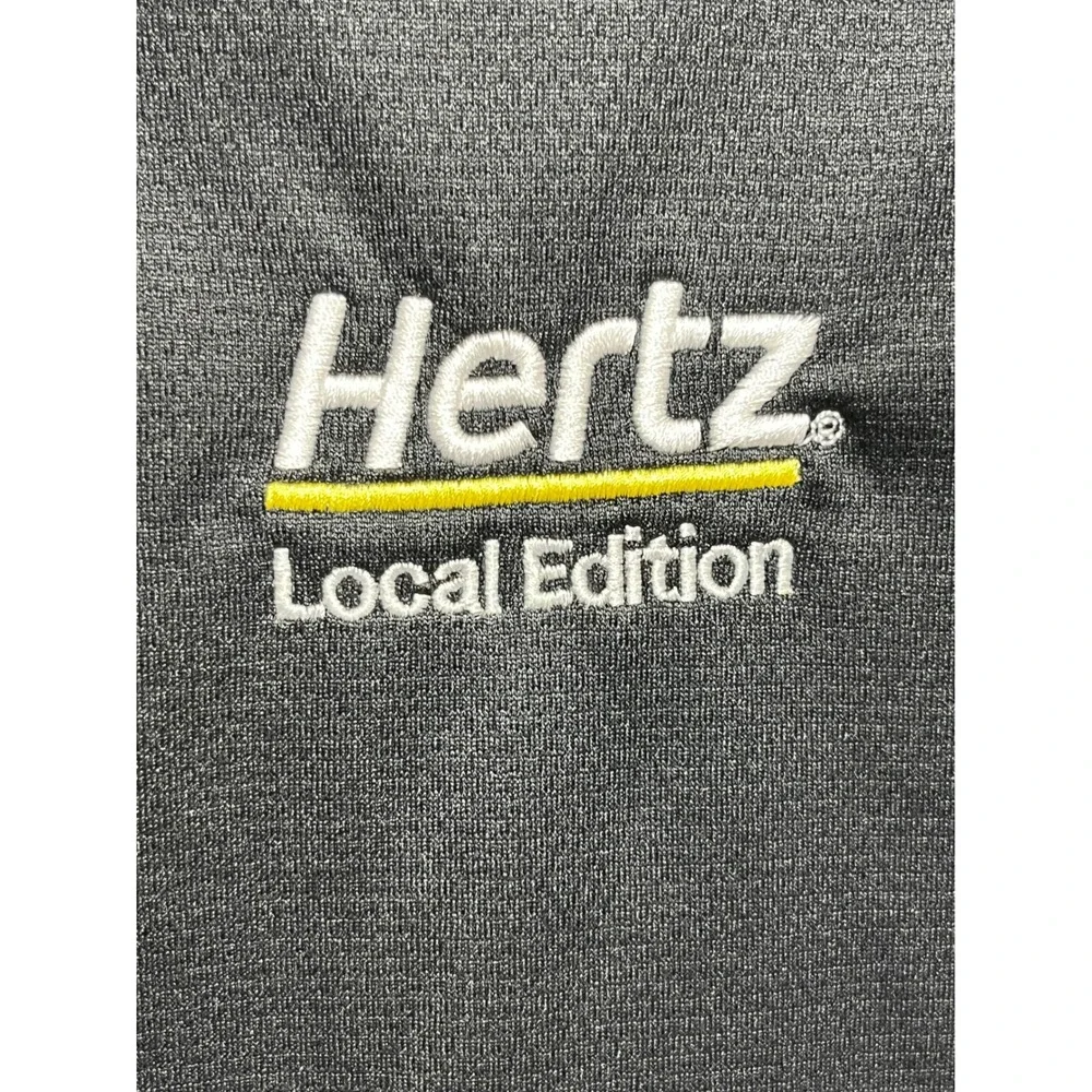Nike Golf Dri-FIT‎ Mens XL Black 1/4 Zip Pullover Hertz Local Edition Logo